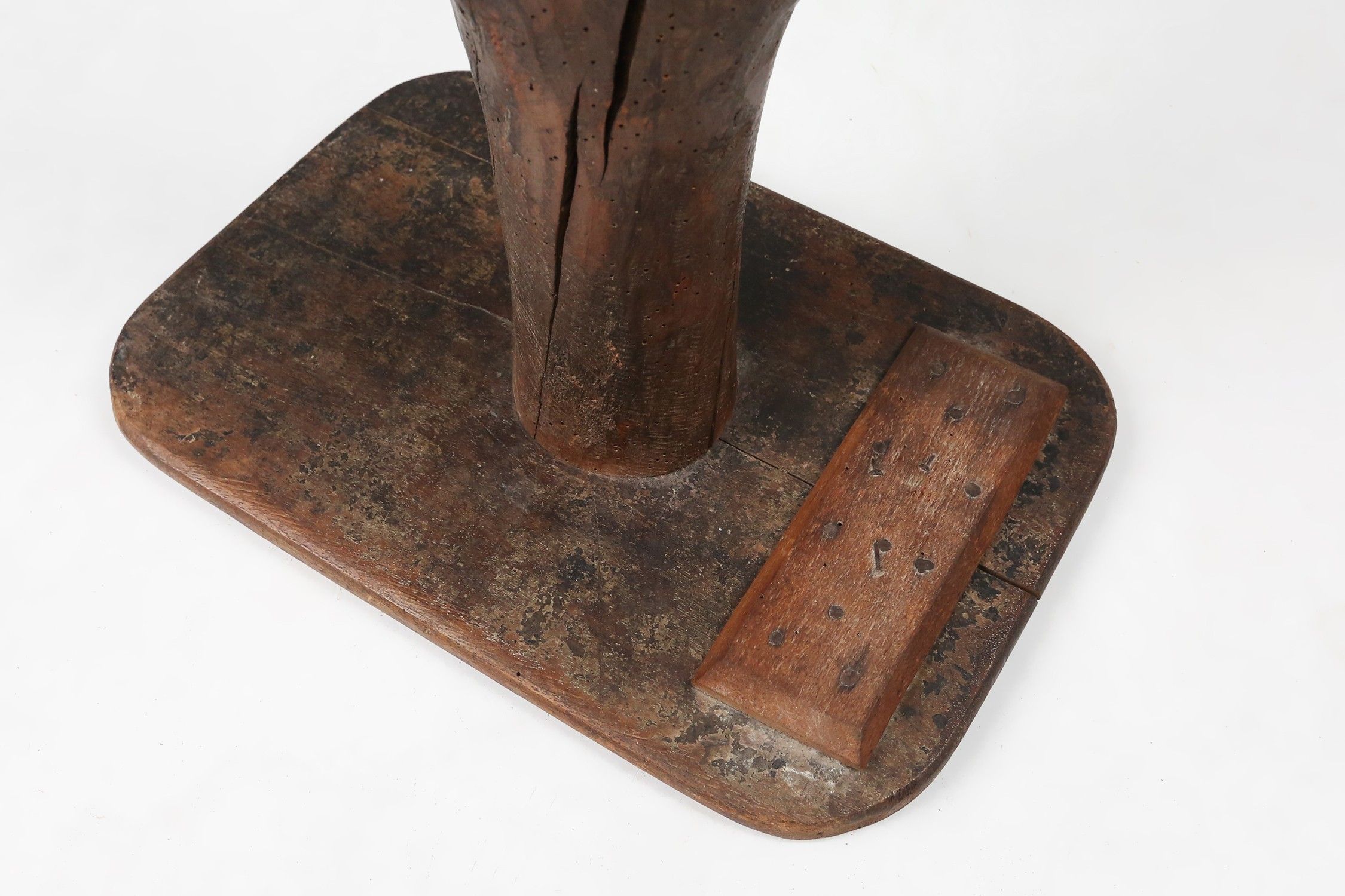 Rustic wooden stool with legs made of a tree branch, France, 1850thumbnail